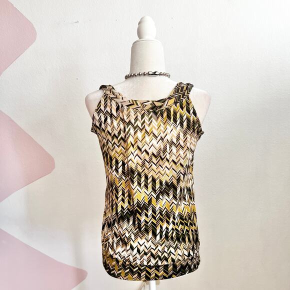 Vintage Y2K Chevron Tank Top 2000s Retro 70s Inspired Indie Sleaze Medium - Picture 2 of 5